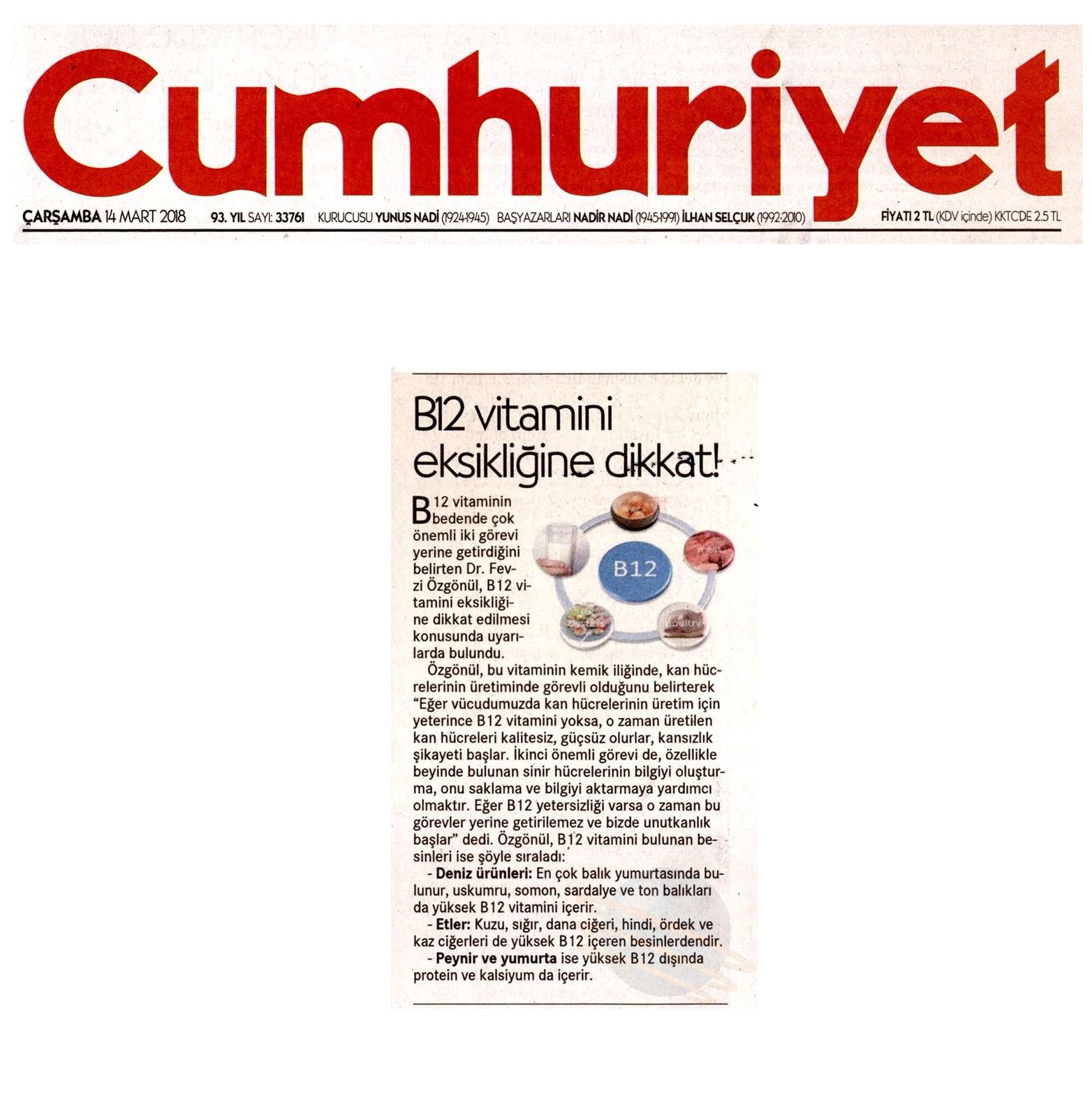 Vitamin eksikliğine dikkat Vitamin eksikliğine dikkat